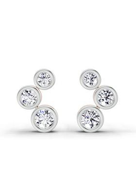 14Kt Rose Gold Lab Grown Diamond 0.66 Carat Bezel Set Stud Earrings For Women
