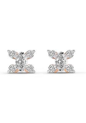 14Kt Rose Gold Lab Grown Diamond 0.7 Carat Oval Stud Earrings For Women