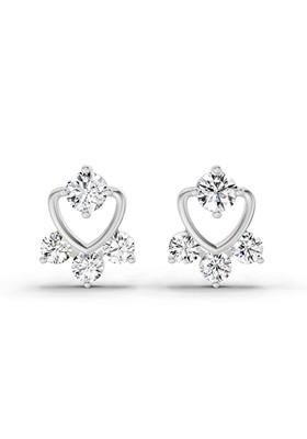 14Kt White Gold Lab Grown Diamond 0.80 Carat Round Earrings For Women