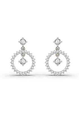 14Kt White Gold Lab Grown Diamond 0.80 Carat Drop Earrings For Women