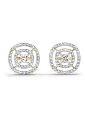14Kt Yellow Gold Lab Grown Diamond 1.14 Carat Round Stud Earrings For Women