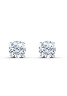 14Kt White Gold Lab Grown Diamond 2.28 Carat Solitaire Stud Earrings For Women