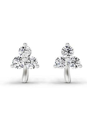 14Kt White Gold Lab Grown Diamond 0.35 Ct Round Shape Earrings For Women