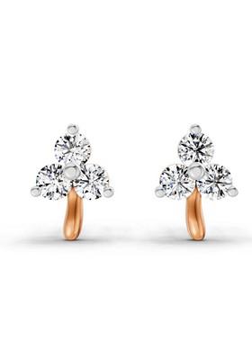14Kt Rose Gold Lab Grown Diamond 0.35 Ct Round Shape Earrings For Women