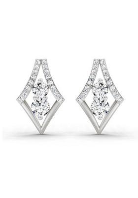 14Kt White Gold Lab Grown Diamond 0.79 Ct Round Shape Earrings For Women