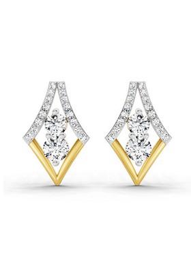 14Kt Yellow Gold Lab Grown Diamond 0.79 Ct Round Shape Earrings For Women
