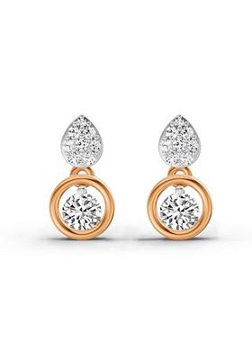 14Kt Rose Gold Lab Grown Diamond 0.65 Ct Round Shape Earrings For Women