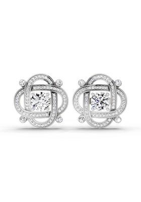 14Kt White Gold Lab Grown Diamond 1.31 Carat Round Fashion Earrings For Women