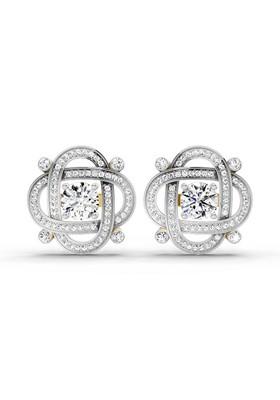 14Kt Yellow Gold Lab Grown Diamond 1.31 Carat Round Fashion Earrings For Women