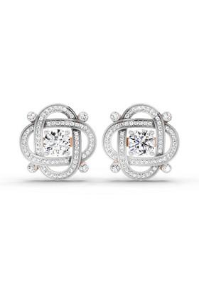 14Kt Rose Gold Lab Grown Diamond 1.31 Carat Round Fashion Earrings For Women