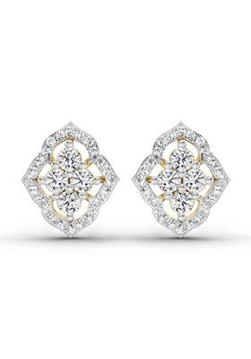 14Kt Yellow Gold Lab Grown Diamond 0.45 Carat Round Fashion Earrings For Women