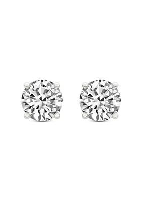 14Kt Yellow Gold Lab Grown Diamond 1.50 Carat4 Prong Round Shape Diamond Earrings For Women