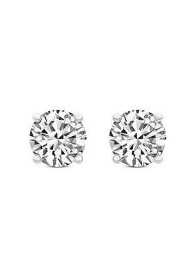 14Kt Rose Gold Lab Grown Diamond 0.76 Carat4 Prong Round Shape Diamond Earrings For Women