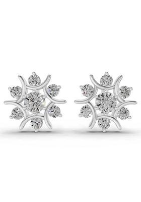 14Kt White Gold Lab Grown Diamond 1.73 CaratRound Cluster Diamond Stud Earrings For Women