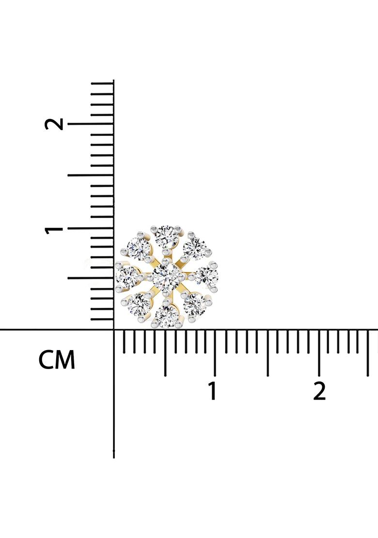 14Kt Yellow Gold Lab Grown Diamond 1 CaratRound Diamond Stud Earrings For Women