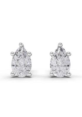 14Kt White Gold Lab Grown Diamond 2.64 Carat Pear Shape Solitaire Diamond Stud Earrings For Women