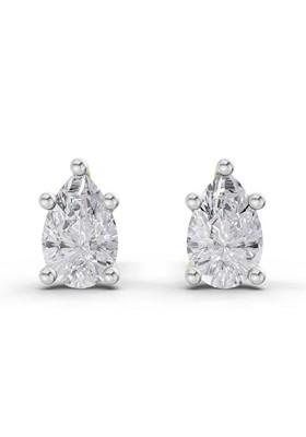 14Kt Yellow Gold Lab Grown Diamond 2.64 Carat Pear Shape Solitaire Diamond Stud Earrings For Women