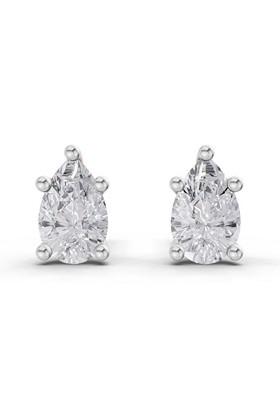14Kt Rose Gold Lab Grown Diamond 2.64 Carat Pear Shape Solitaire Diamond Stud Earrings For Women