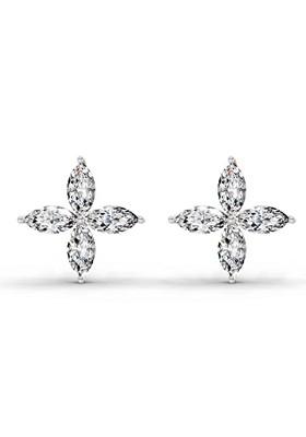 14Kt Rose Gold Lab Grown Diamond 1.44 Carat Marquise Shape Cluster Diamond Stud Earrings For Women