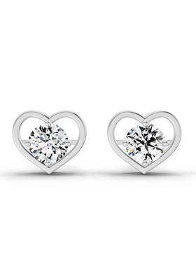 14Kt White Gold Lab Grown Diamond 0.90 Carat Pear Shape 4 Prong Solitaire Diamond Stud Earrings For Women