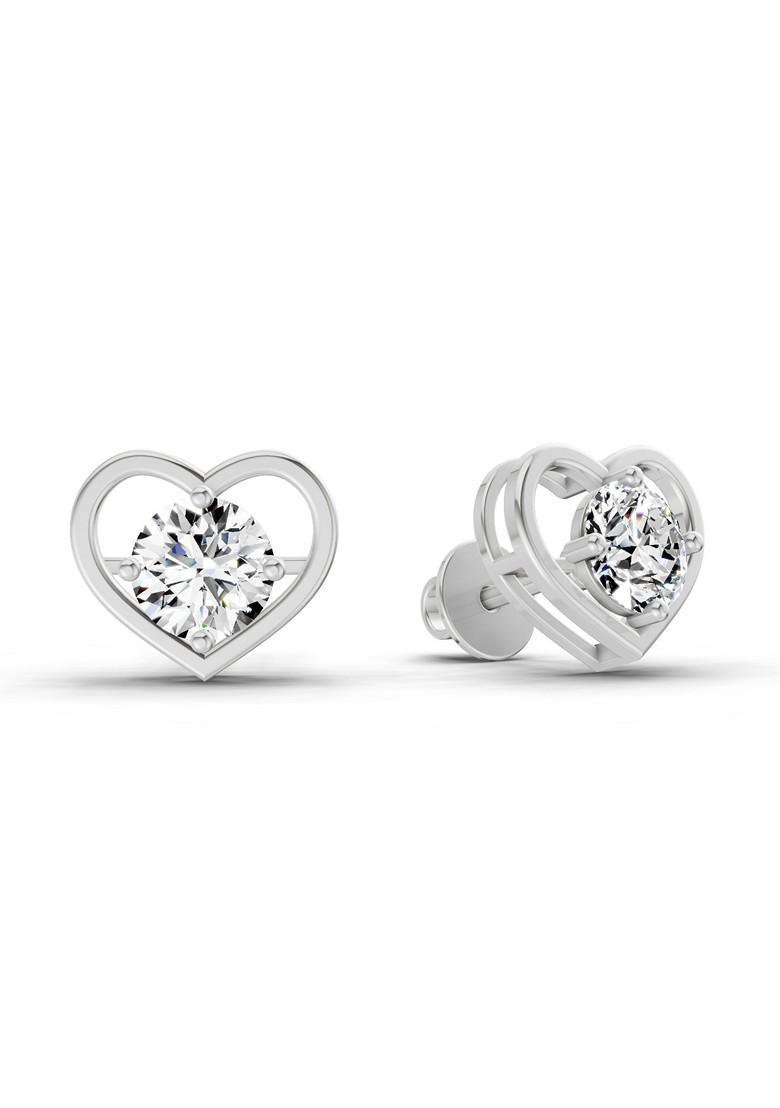 14Kt White Gold Lab Grown Diamond 0.90 Carat Pear Shape 4 Prong Solitaire Diamond Stud Earrings For Women