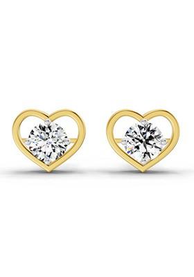 14Kt Yellow Gold Lab Grown Diamond 0.90 Carat Pear Shape 4 Prong Solitaire Diamond Stud Earrings For Women