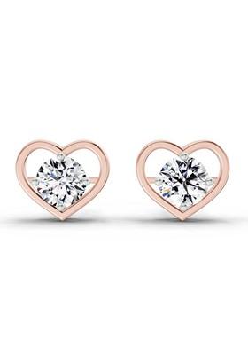 14Kt Rose Gold Lab Grown Diamond 0.90 Carat Pear Shape 4 Prong Solitaire Diamond Stud Earrings For Women