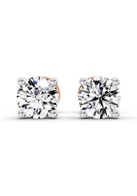 14Kt Rose Gold Lab Grown Diamond 0.5 Carat Solitaire Diamond Stud Earrings For Women