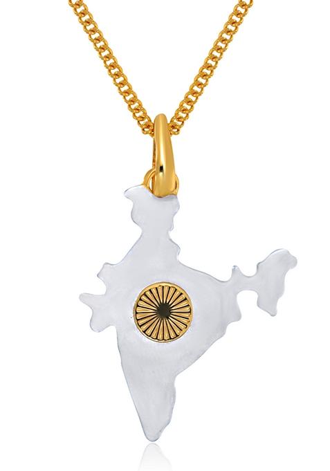 Indya X Senco Motherland Visage Gold Chain Pendant Necklace