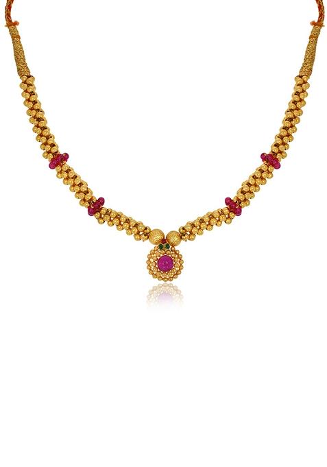 Indya X Senco Vibrant Tushi Gold Necklace