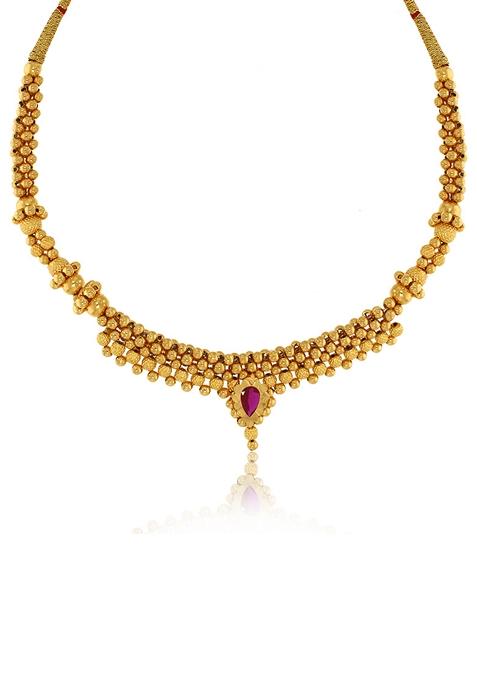 Indya X Senco Distinct Aura Gold Tushi Necklace