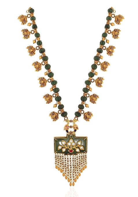 Indya X Senco Gold 22K Yellow Gold Kundan Necklace