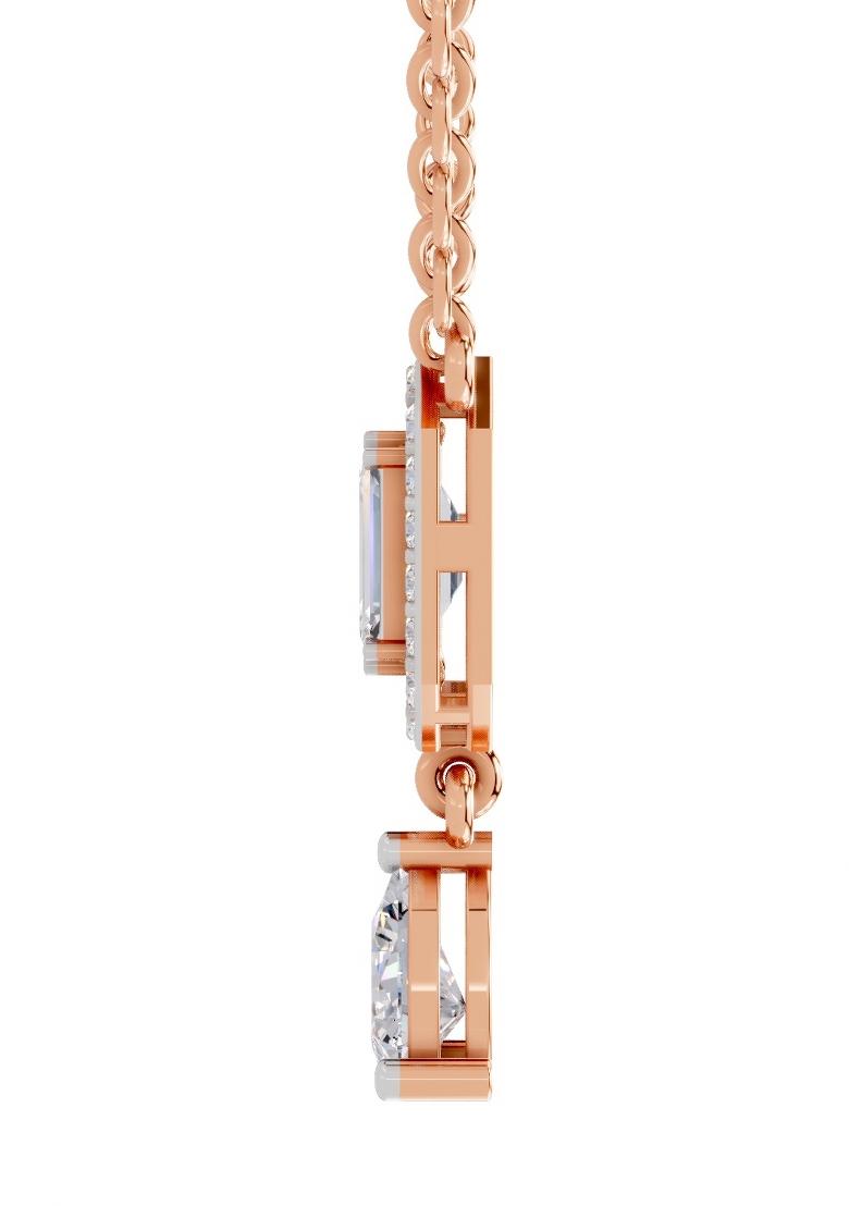 14Kt Rose Gold Lab Grown Diamond Necklace For Women