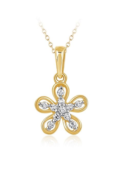 Indya X Senco Daisy Floral Diamond Pendant