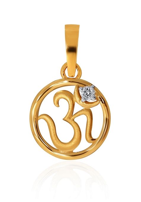 Indya X Senco 14K Yellow Gold Kids Diamond Pendant