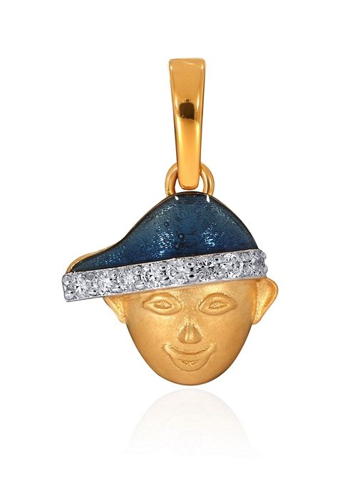 Indya X Senco 14K Yellow Gold Kids Diamond Pendant