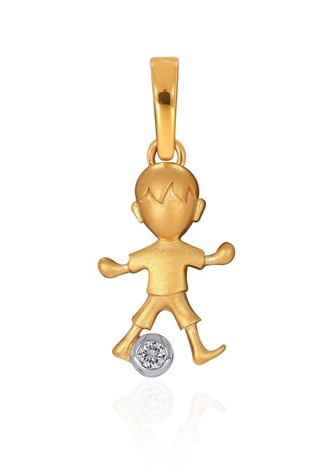 Indya X Senco 14K Yellow Gold Kids Diamond Pendant