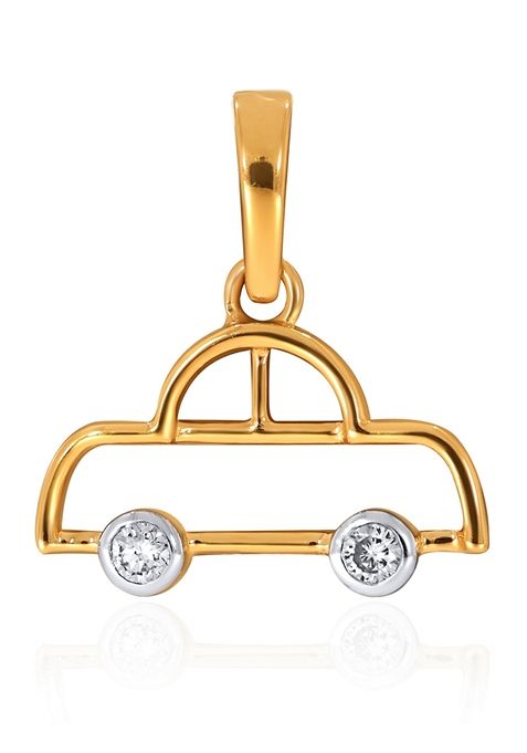 Indya X Senco 14K Yellow Gold Kids Diamond Pendant