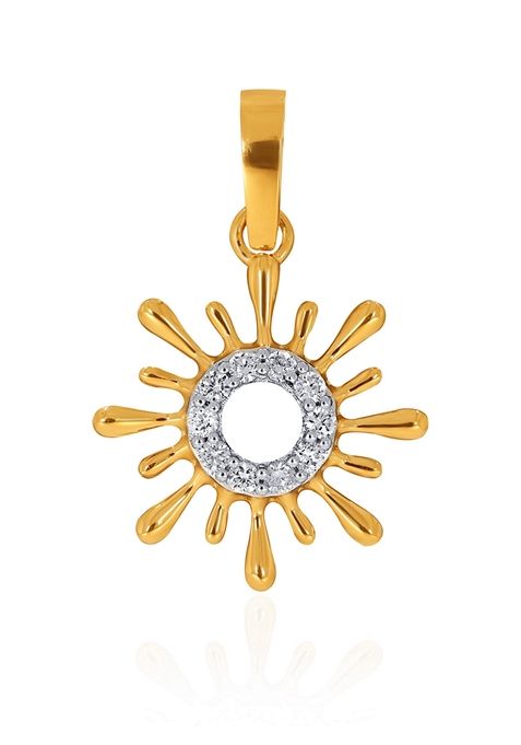 Indya X Senco 14K Yellow Gold Kids Diamond Pendant