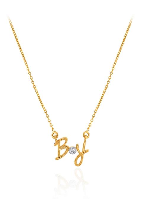 Indya X Senco 14K Yellow Gold Kids Diamond Chain Pendant