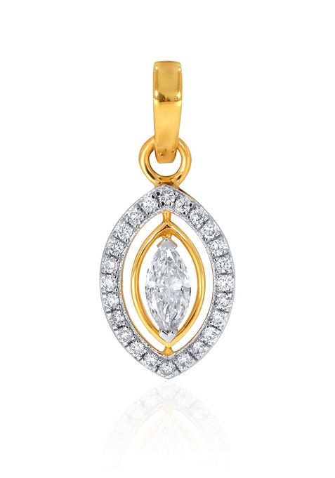 Indya X Senco 18K Yellow Gold Diamond Pendant