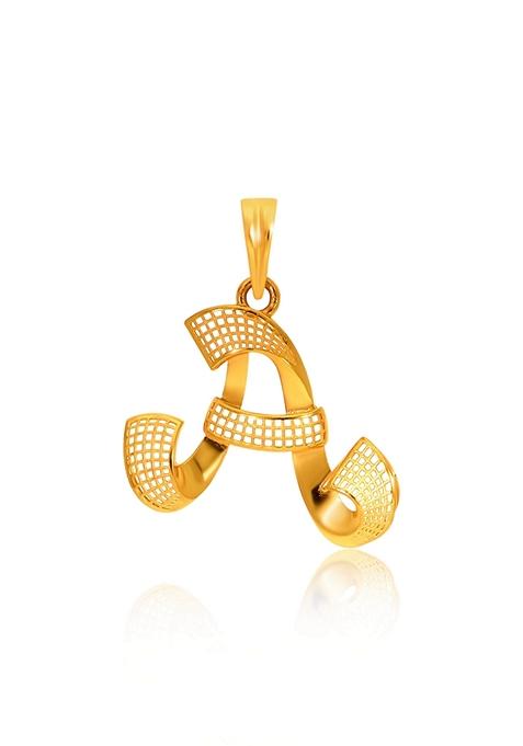 Indya X Senco 22K Yellow Gold A Alphabet Pendant