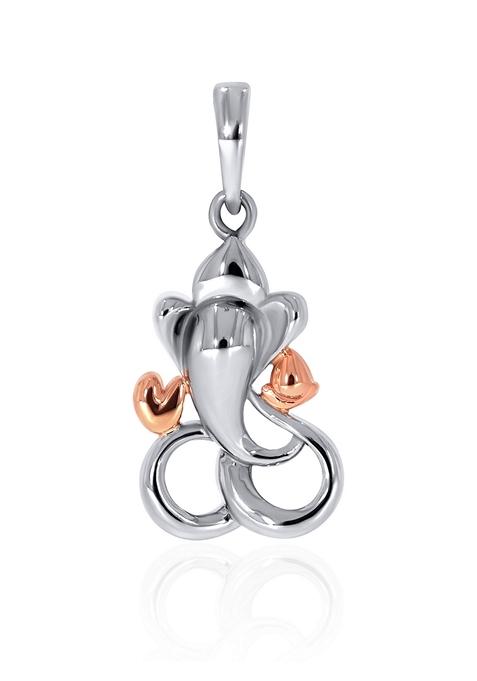 Indya X Senco 950 Platinum Gold Ganesh Pendant