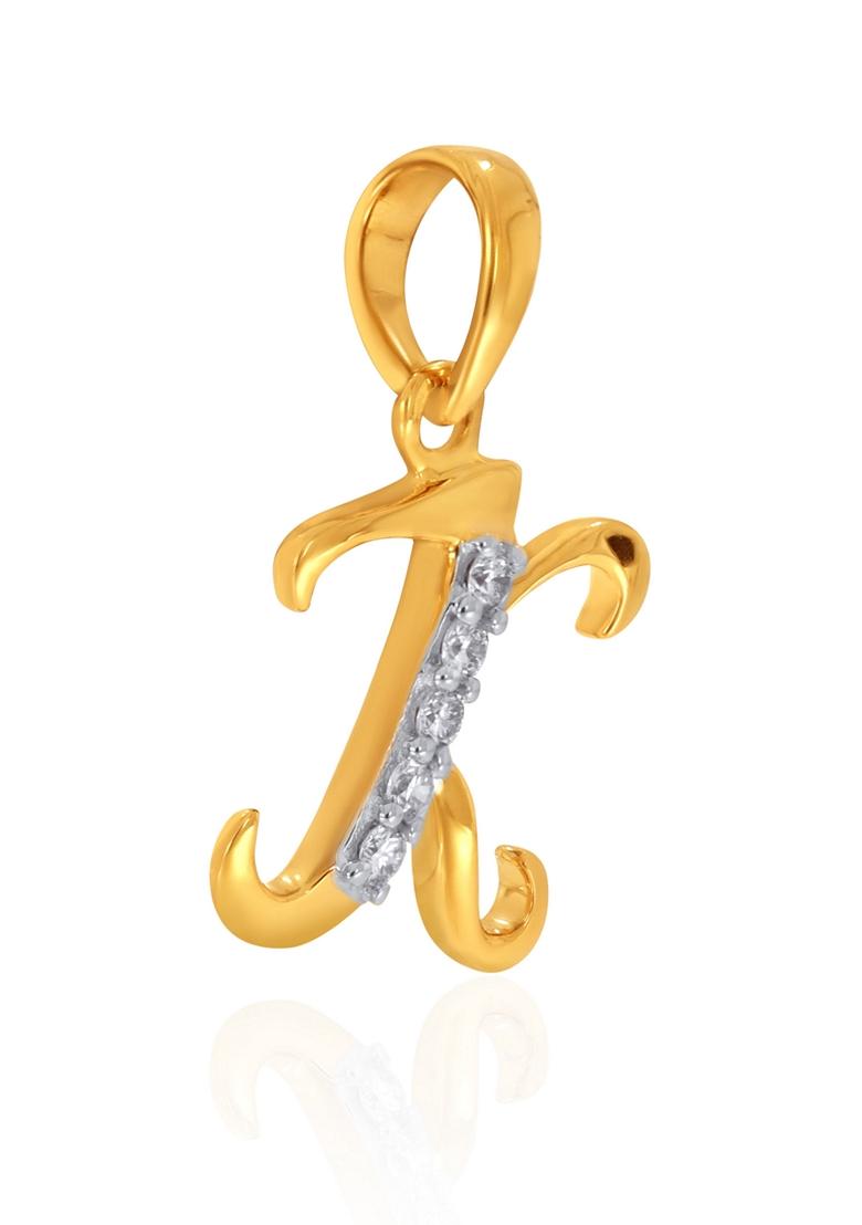 Buy Women Indya X Senco 18K Yellow Gold K Alphabet Diamond