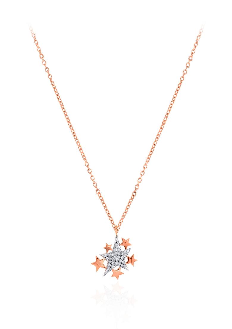 Buy Women Indya X Senco Starlit Diva Gold Chain Pendant FJP00125