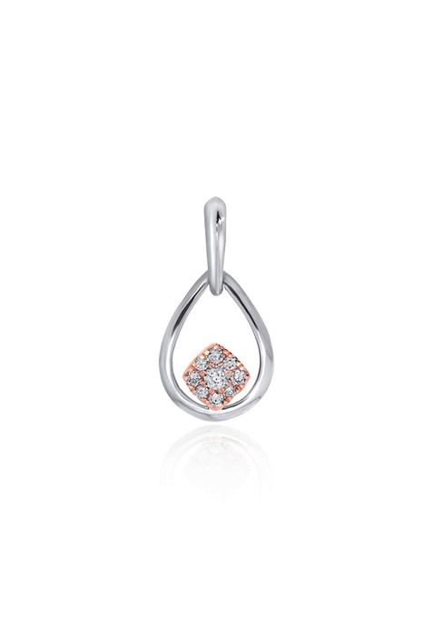 Indya X Senco Shiny Petal Platinum Diamond Pendant