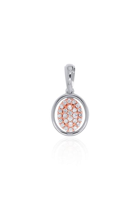 Indya X Senco Elegant Ellipse Platinum Diamond Pendant