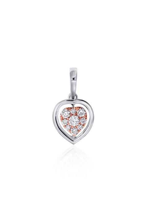 Indya X Senco Gleaming Sweetheart Platinum Diamond Pendant