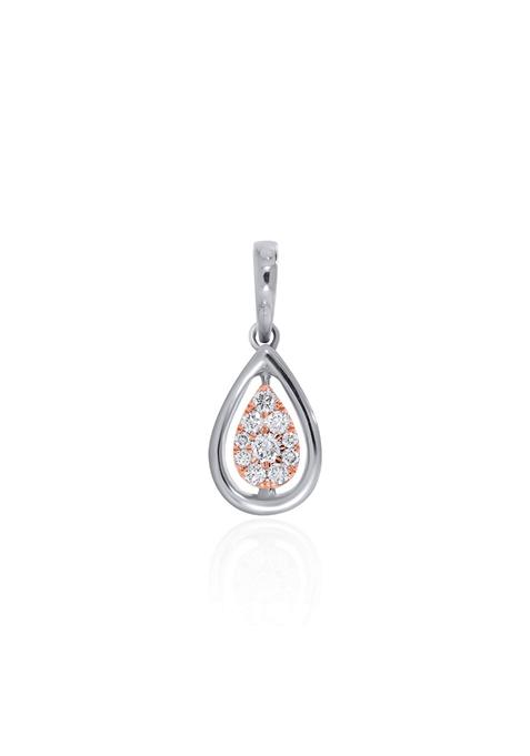 Indya X Senco Shimmery Drop Platinum Diamond Pendant