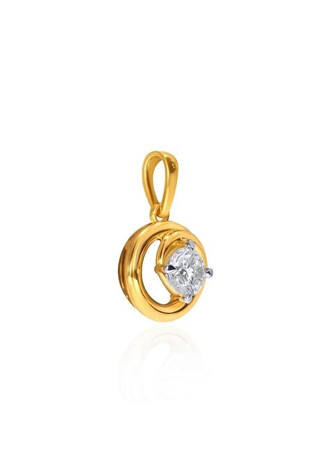 Indya X Senco Fashionable Swirl Solitaire Pendant